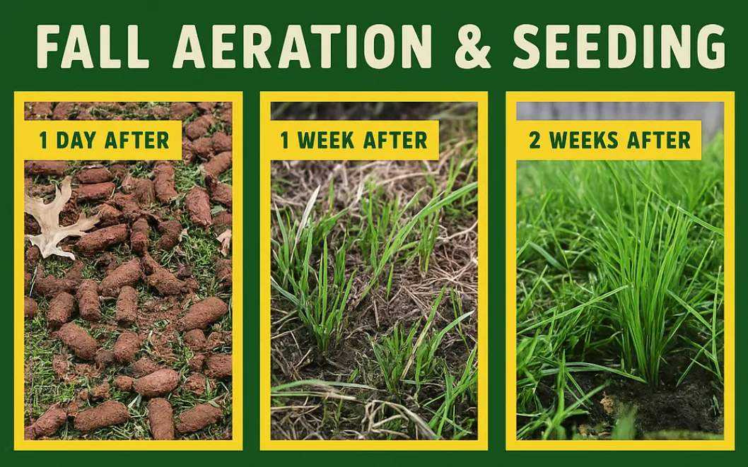 fall lawn aeration and seeding results